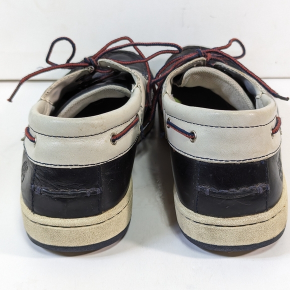 Vtg Mens Timberland 3 Eye Lug Hand Sewn Lace-up Blue White Shoes Size 10.5 5922 - Picture 11 of 11